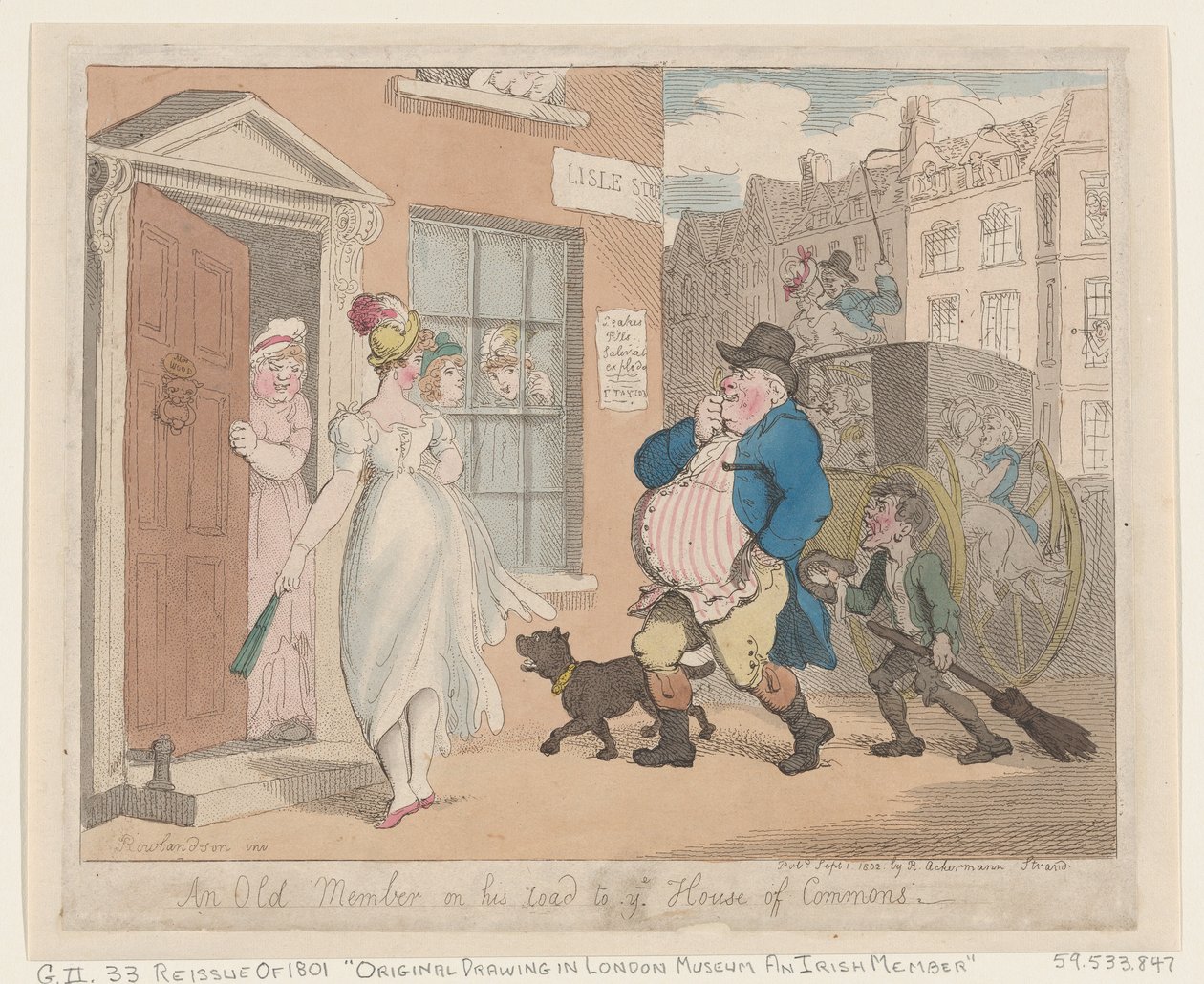 Stary poseł w drodze do Izby Gmin, 1 września 1802, 1 września 1802. autorstwa Thomas Rowlandson