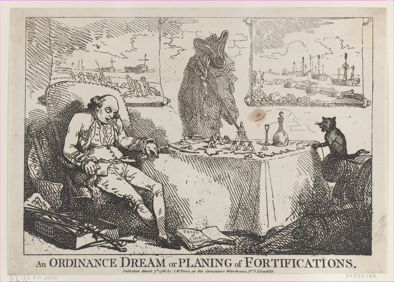 Sen porządkowy lub planowanie fortyfikacji, 7 marca 1786., 7 marca 1786. autorstwa Thomas Rowlandson