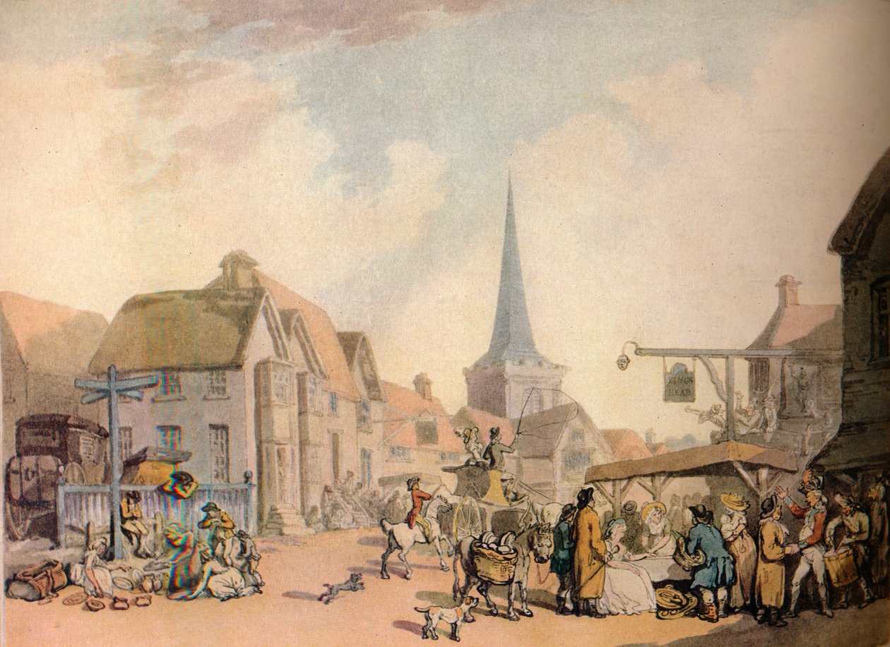 Stara angielska scena wiejska, XVIII wiek. 1941 autorstwa Thomas Rowlandson