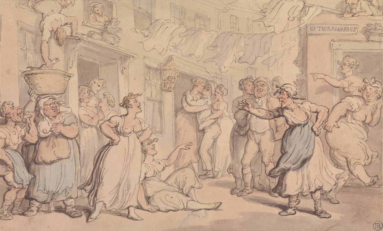 Gniewna scena na ulicy autorstwa Thomas Rowlandson