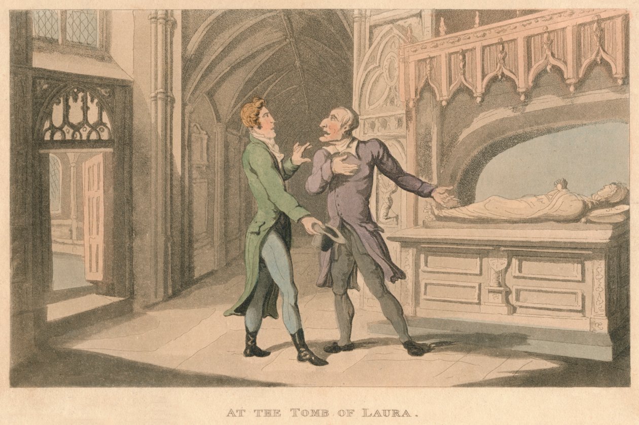 Przy grobie Laury, 1821 autorstwa Thomas Rowlandson