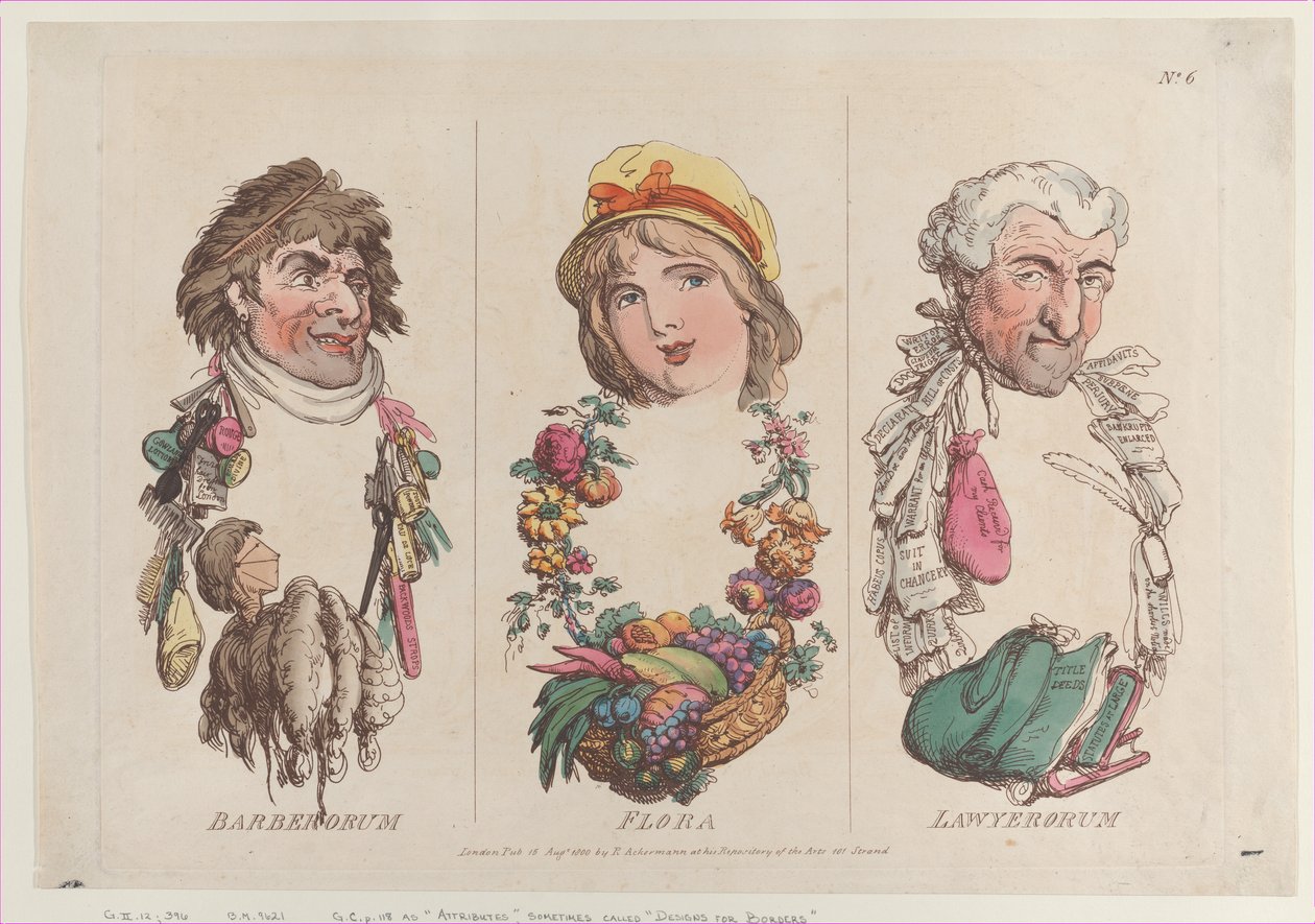 Barberorum, Flora, Lawyerorum, 15 sierpnia 1800 r., 15 sierpnia 1800 r. autorstwa Thomas Rowlandson