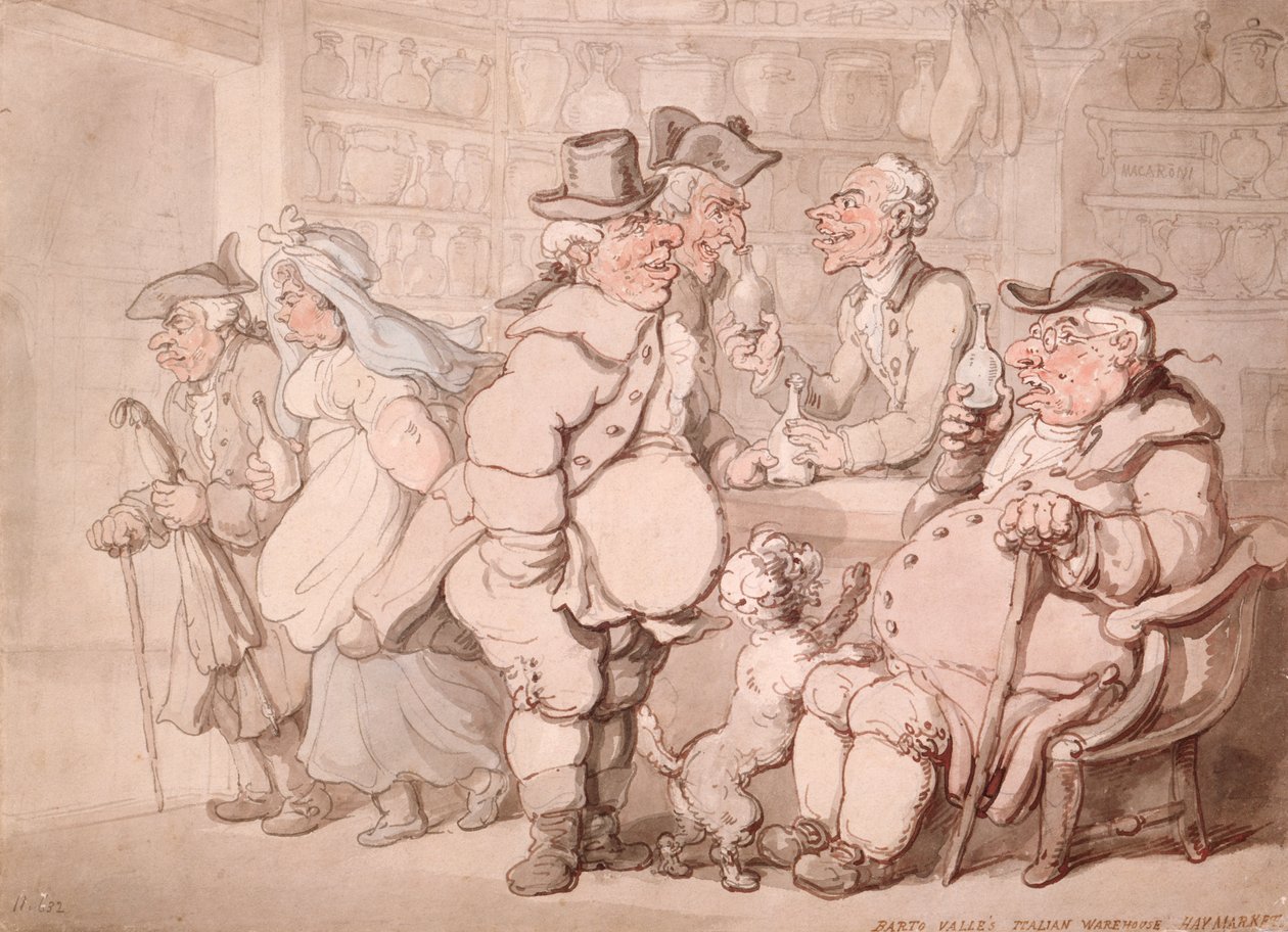 Włoski magazyn Barto Valle, Haymarket, Londyn autorstwa Thomas Rowlandson