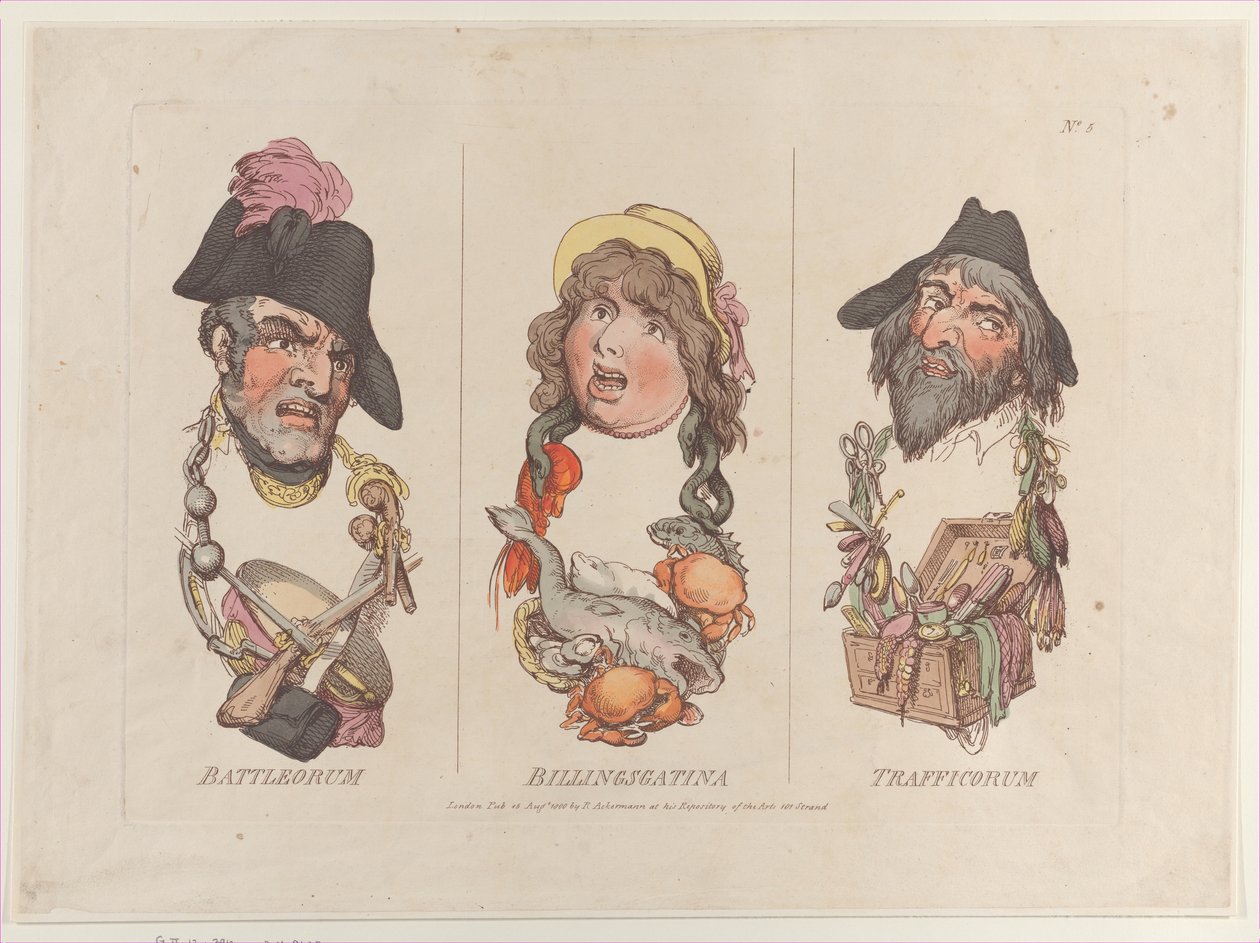 Battleorum, Billingsgatina, Trafficorum, 15 sierpnia 1800 r., 15 sierpnia 1800 r. autorstwa Thomas Rowlandson