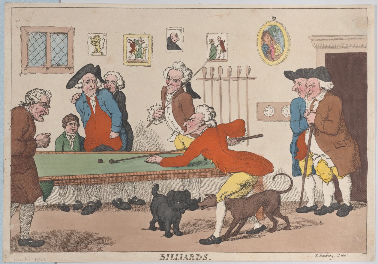 Bilard, 1 marca 1803., 1 marca 1803. autorstwa Thomas Rowlandson