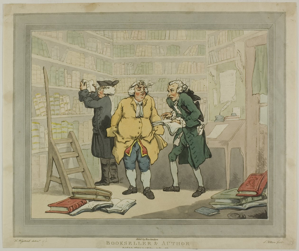 Księgarz i autor autorstwa Thomas Rowlandson