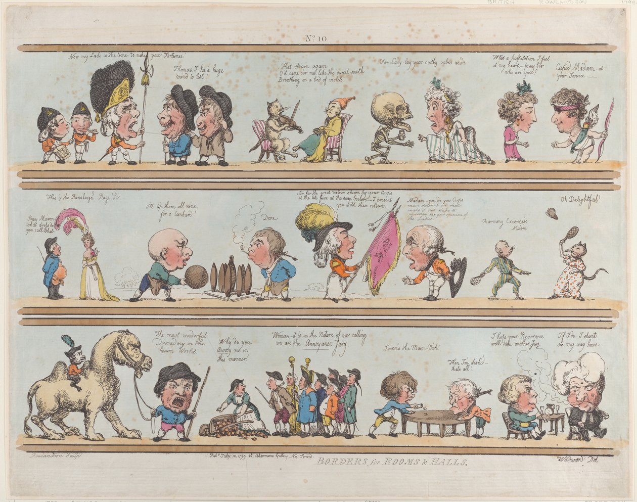 Borders for Rooms & Halls, Tablica 10, 10 lipca 1799., 10 lipca 1799. autorstwa Thomas Rowlandson