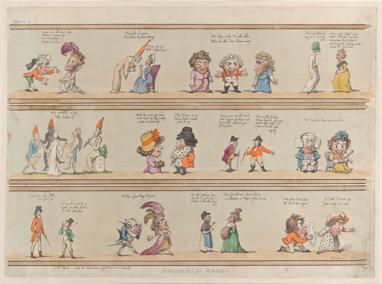 Granice pokoi, płyta 4, 1 kwietnia 1799., 1 kwietnia 1799. autorstwa Thomas Rowlandson