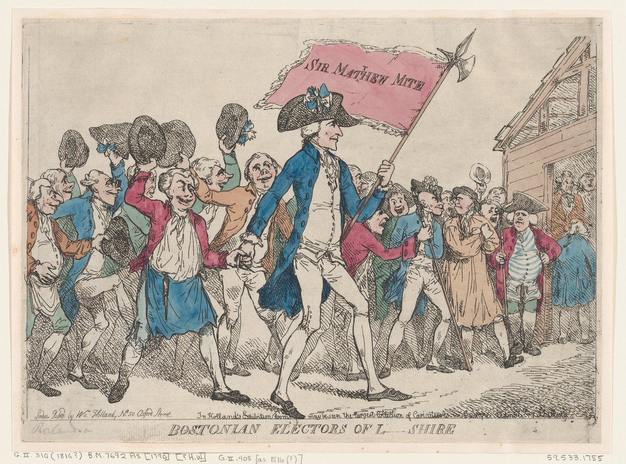 Bostońscy elektorzy L-Shire, 1790., 1790. autorstwa Thomas Rowlandson