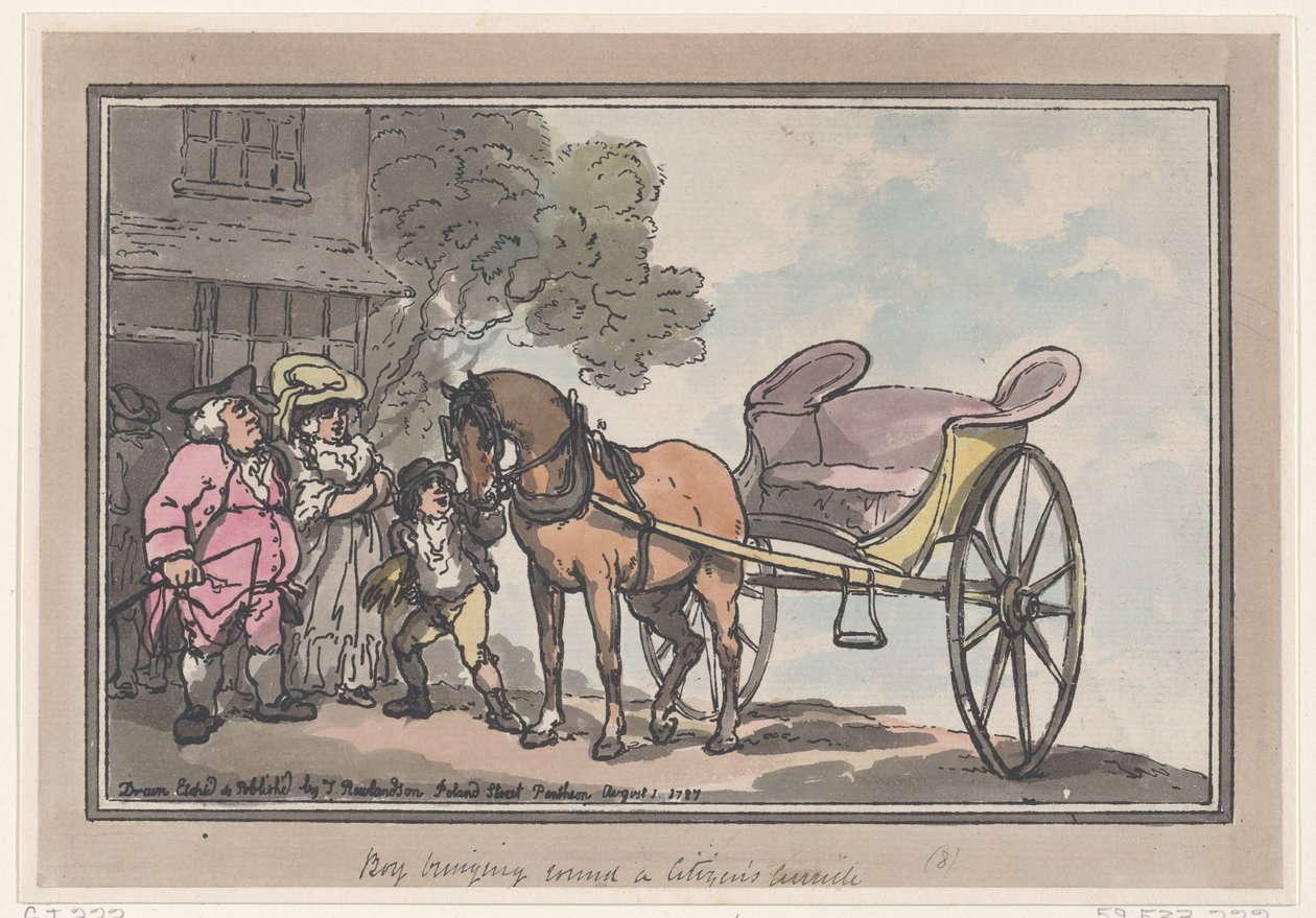 Chłopiec przynoszący obywatelski program nauczania, 1 sierpnia 1787 r., 1 sierpnia 1787 r. autorstwa Thomas Rowlandson