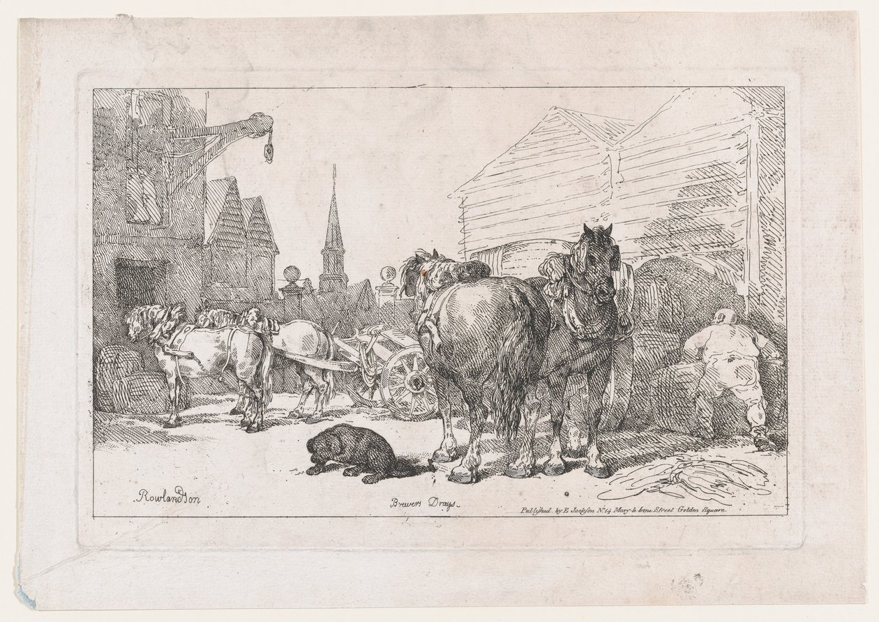 Brewers Drays, z „Nowej księgi koni i powozów”, 1784., 1784. autorstwa Thomas Rowlandson
