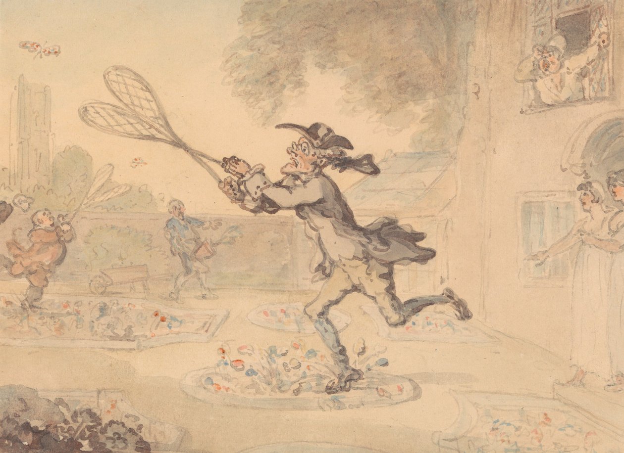 Polowanie na motyle autorstwa Thomas Rowlandson