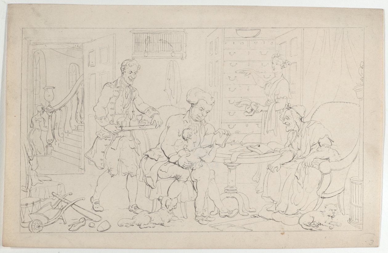 Dzieciństwo: pierwszy nauczyciel, z The Dance of Life, 1 września 1817, 1 września 1817. autorstwa Thomas Rowlandson