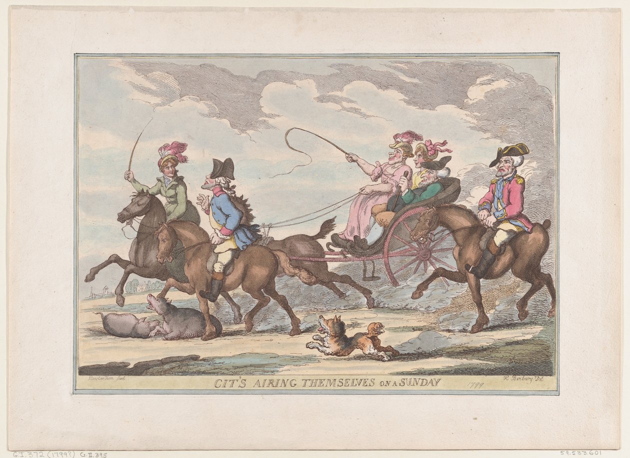 Cit wietrzy się w niedzielę, 1799., 1799. autorstwa Thomas Rowlandson