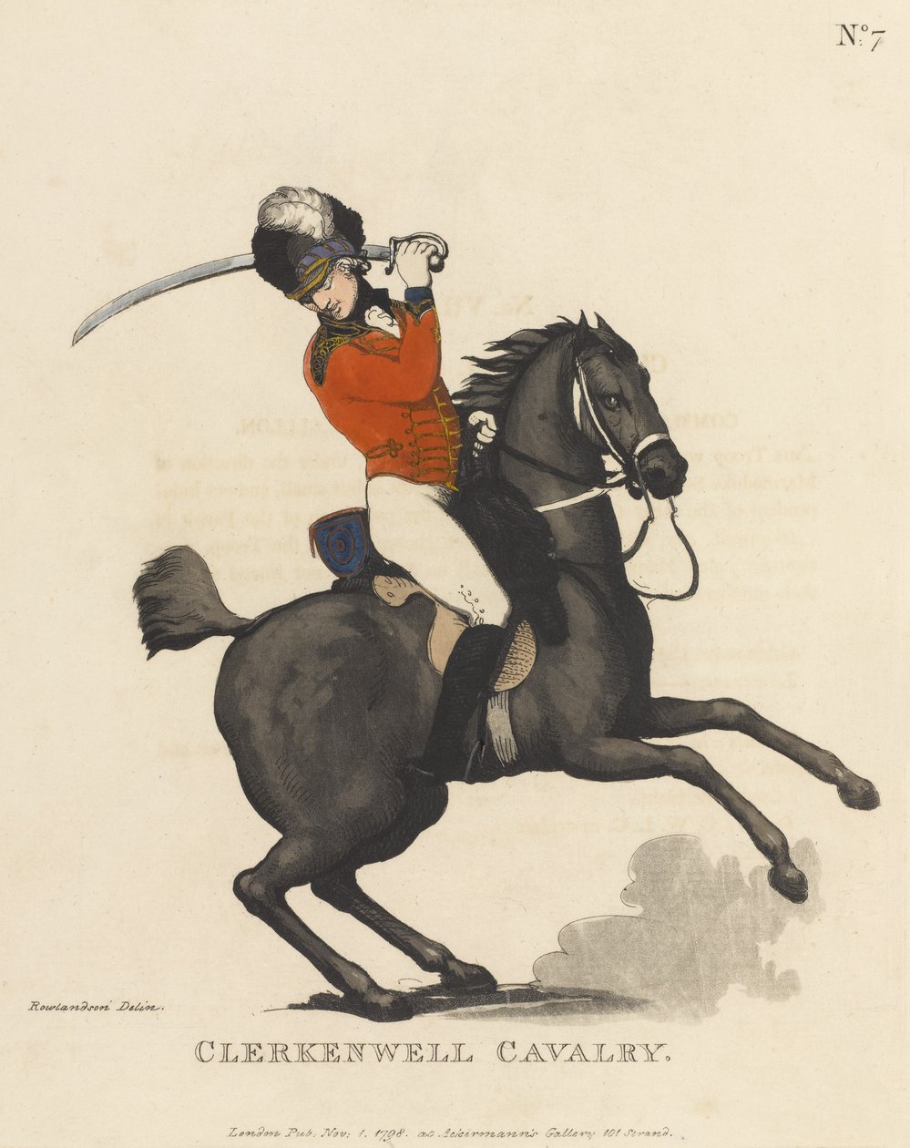 Kawaleria Clerkenwell, c.1799 (kolorowa akwatinta) autorstwa Thomas Rowlandson