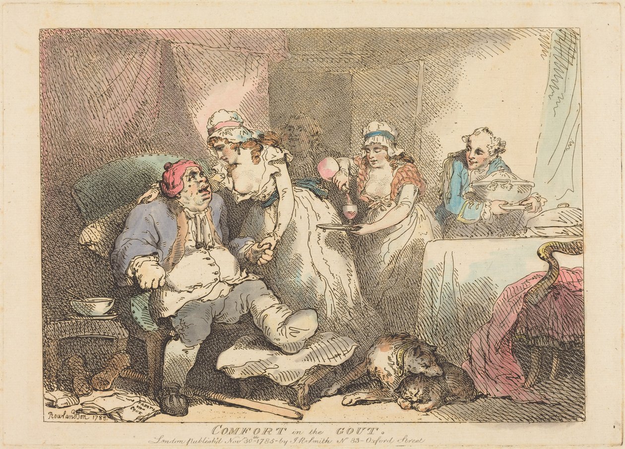 Komfort przy dnie moczanowej autorstwa Thomas Rowlandson