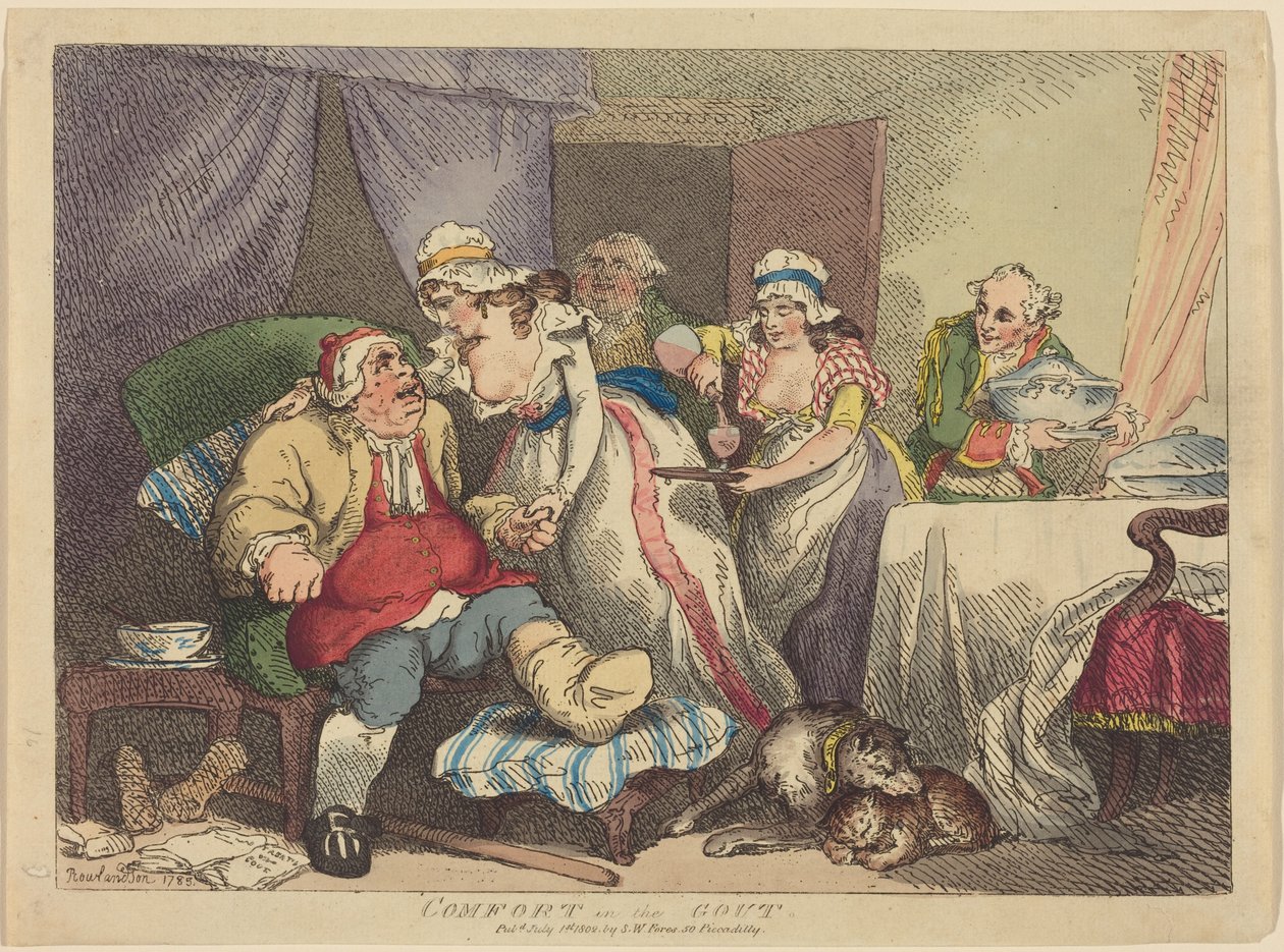 Komfort przy dnie moczanowej autorstwa Thomas Rowlandson