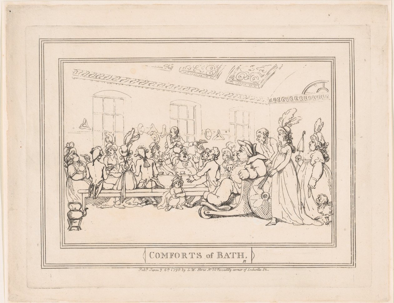 „Comforts of Bath”, tablica 11 autorstwa Thomas Rowlandson