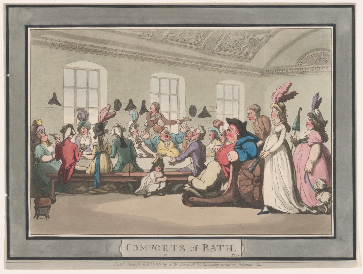 Comforts of Bath, płyta 11, 6 stycznia 1798., 6 stycznia 1798. autorstwa Thomas Rowlandson