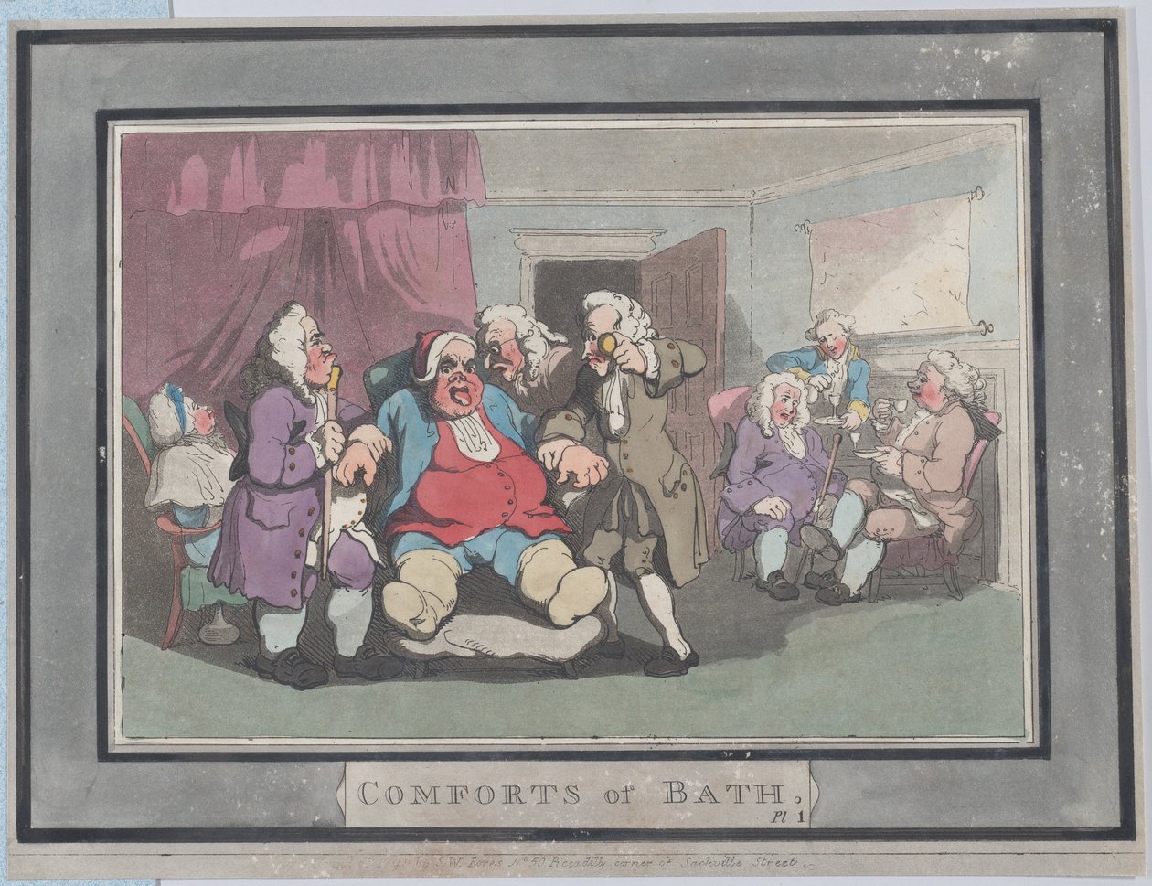 Comforts of Bath, płyta 1, 6 stycznia 1798 r., 6 stycznia 1798 r. autorstwa Thomas Rowlandson