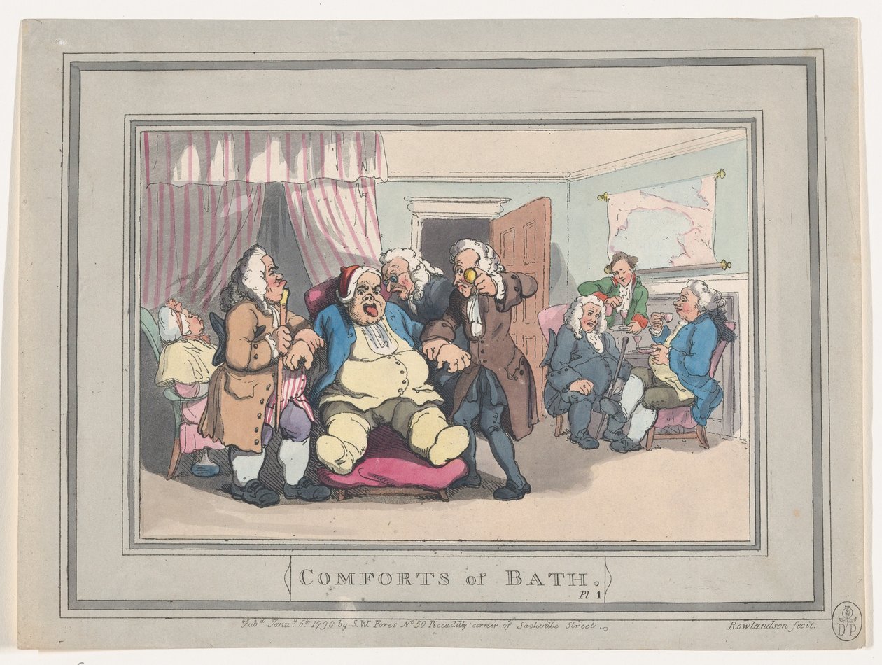 Comforts of Bath, płyta 1, 6 stycznia 1798 r., 6 stycznia 1798 r. autorstwa Thomas Rowlandson