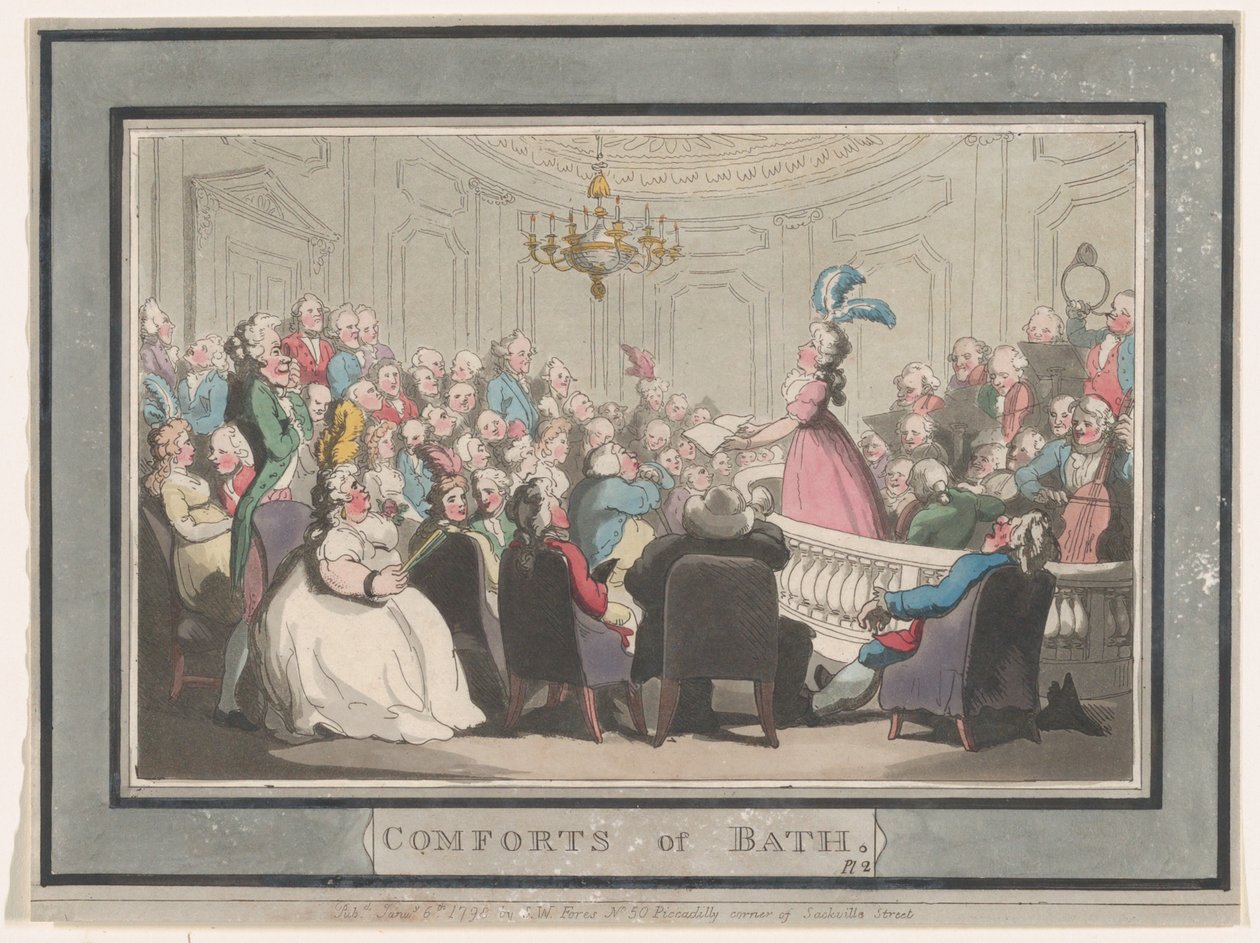 Comforts of Bath, płyta 2, 6 stycznia 1798 r., 6 stycznia 1798 r. autorstwa Thomas Rowlandson