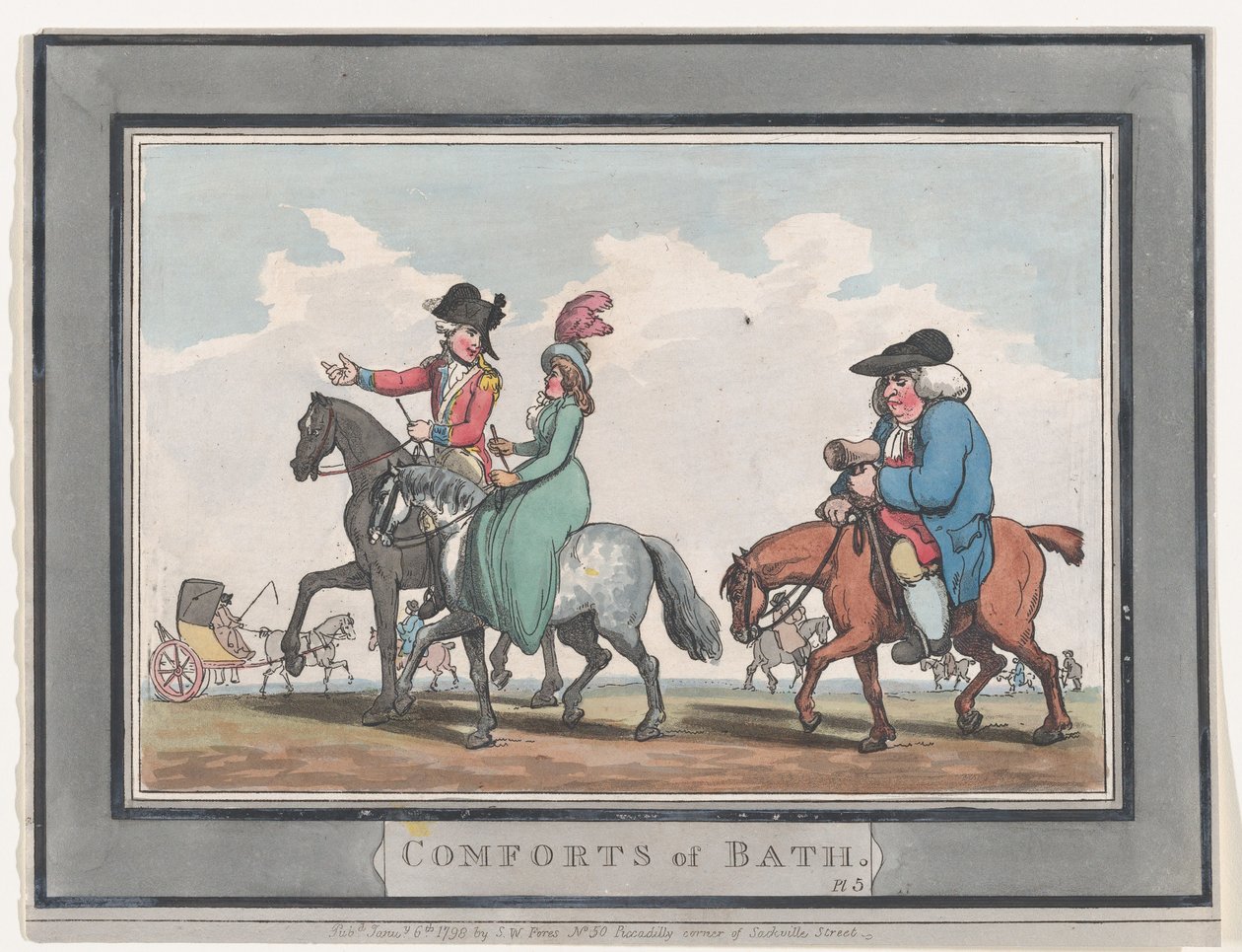 Comforts of Bath, płyta 5, 6 stycznia 1798 r., 6 stycznia 1798 r. autorstwa Thomas Rowlandson