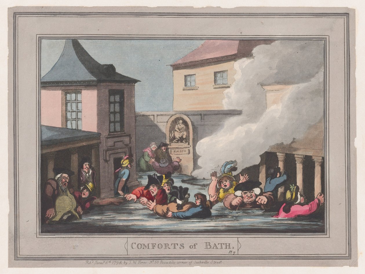 Comforts of Bath, płyta 7, 6 stycznia 1798., 6 stycznia 1798. autorstwa Thomas Rowlandson