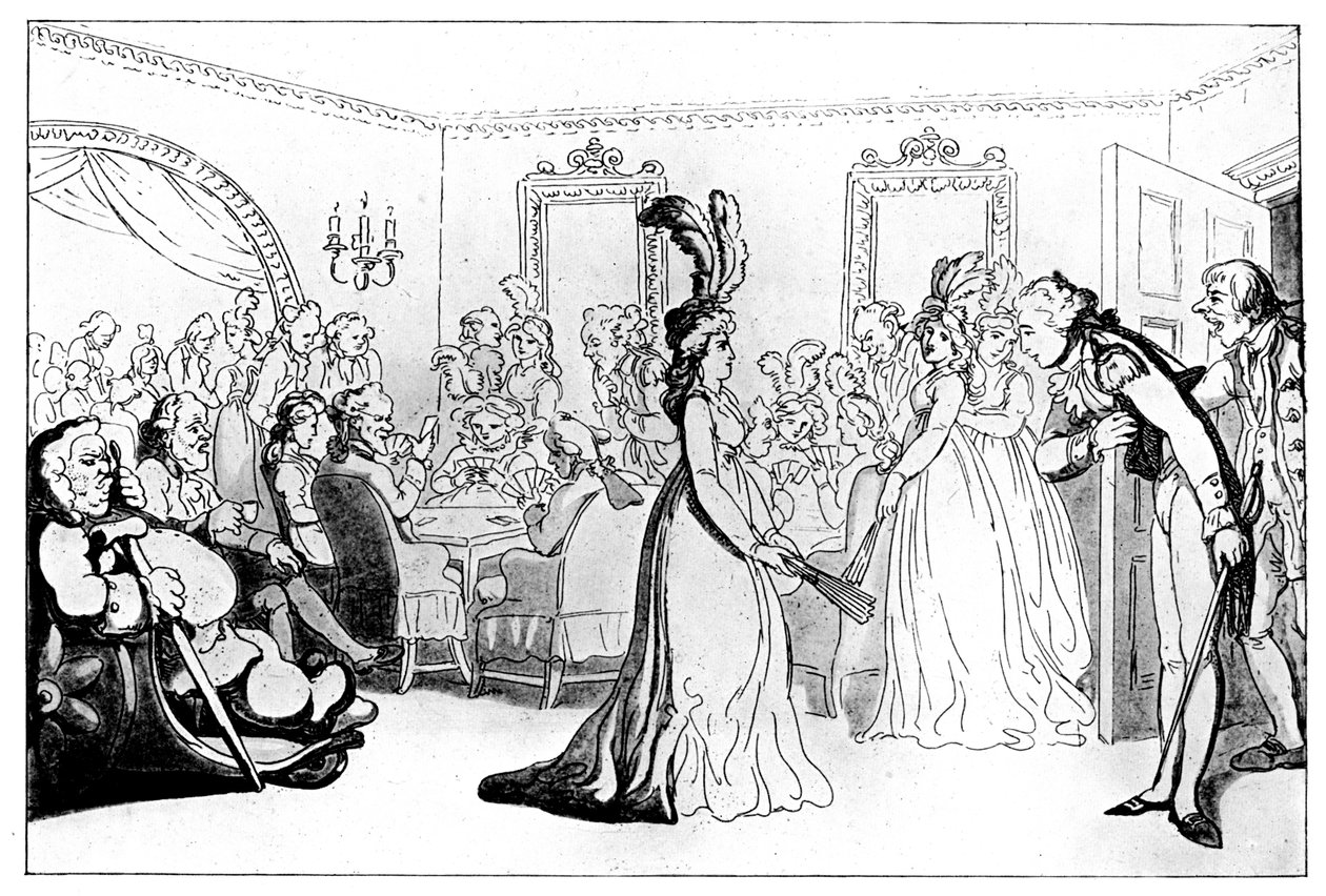 Komfort kąpieli: gry lub zgromadzenie z graczami w karty, 1798. autorstwa Thomas Rowlandson