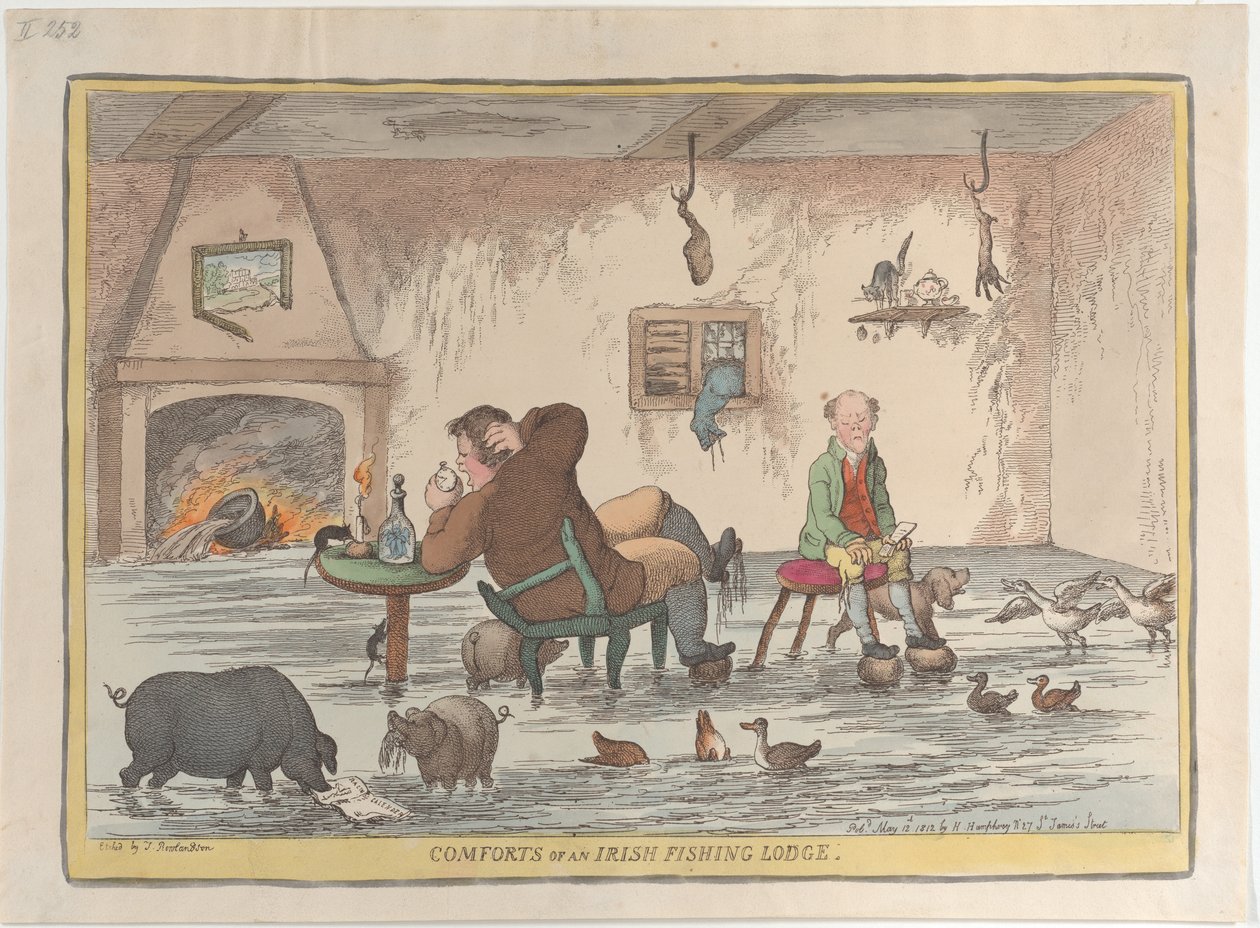Wygody irlandzkiej loży rybackiej, 12 maja 1812 r., 12 maja 1812 r. autorstwa Thomas Rowlandson
