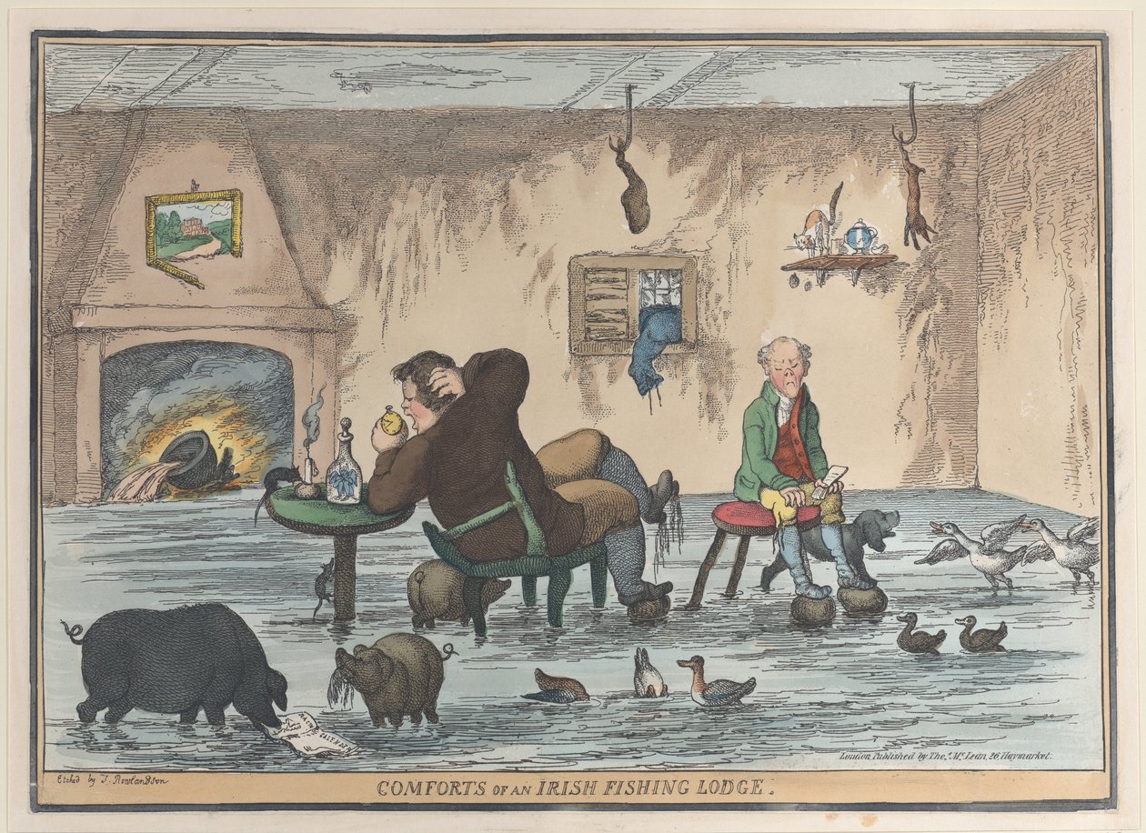 Wygody irlandzkiej loży rybackiej, 12 maja 1812 r., 12 maja 1812 r. autorstwa Thomas Rowlandson