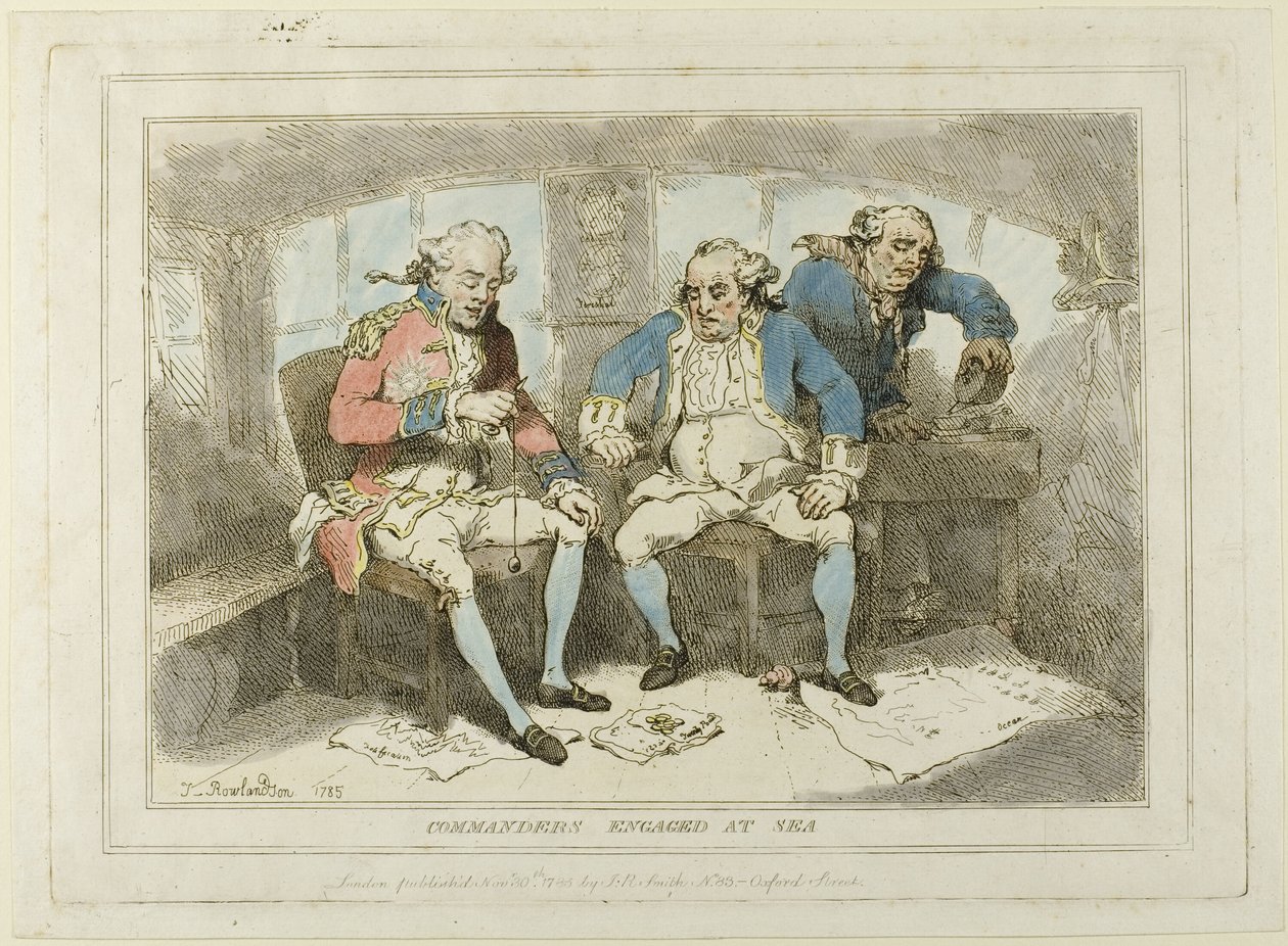 Dowódcy zaangażowani na morzu autorstwa Thomas Rowlandson