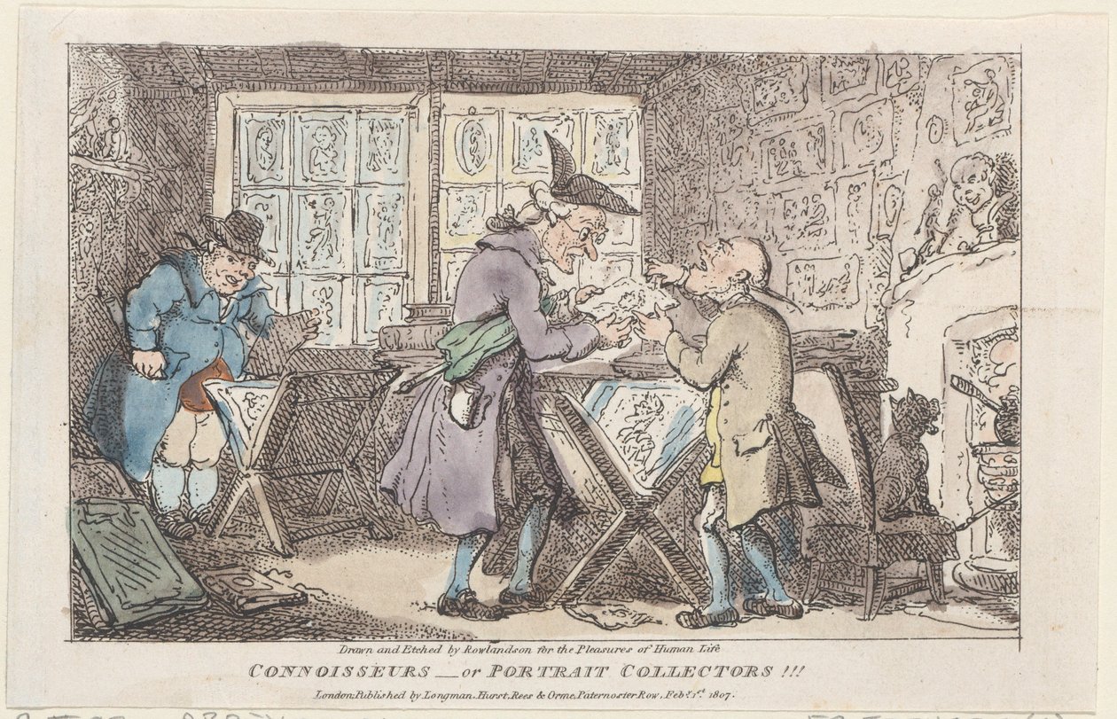 Koneserzy-lub kolekcjonerzy portretów!!!, 1807., 1807. autorstwa Thomas Rowlandson