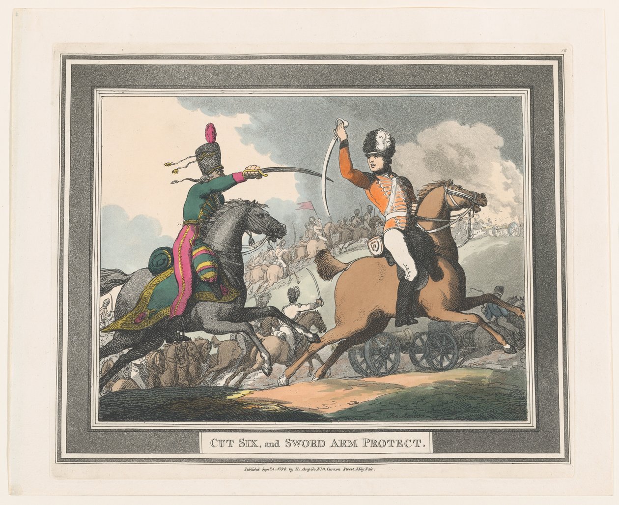 Cut Six i Sword Arm Protect, 1 września 1798., 1 września 1798. autorstwa Thomas Rowlandson