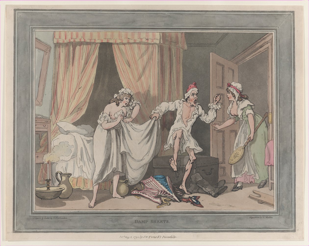 Wilgotne arkusze, 1 sierpnia 1791 r., 1 sierpnia 1791 r. autorstwa Thomas Rowlandson