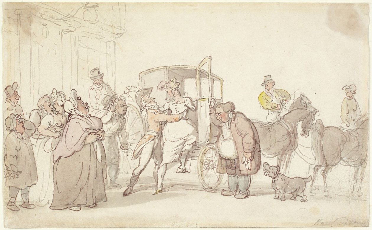 Scena pożegnania autorstwa Thomas Rowlandson