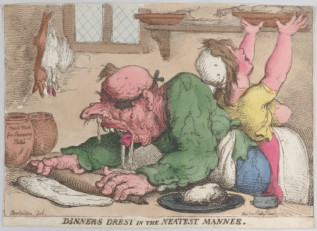 Kolacje Drest w najczystszej formie, październik 1811., październik 1811. autorstwa Thomas Rowlandson