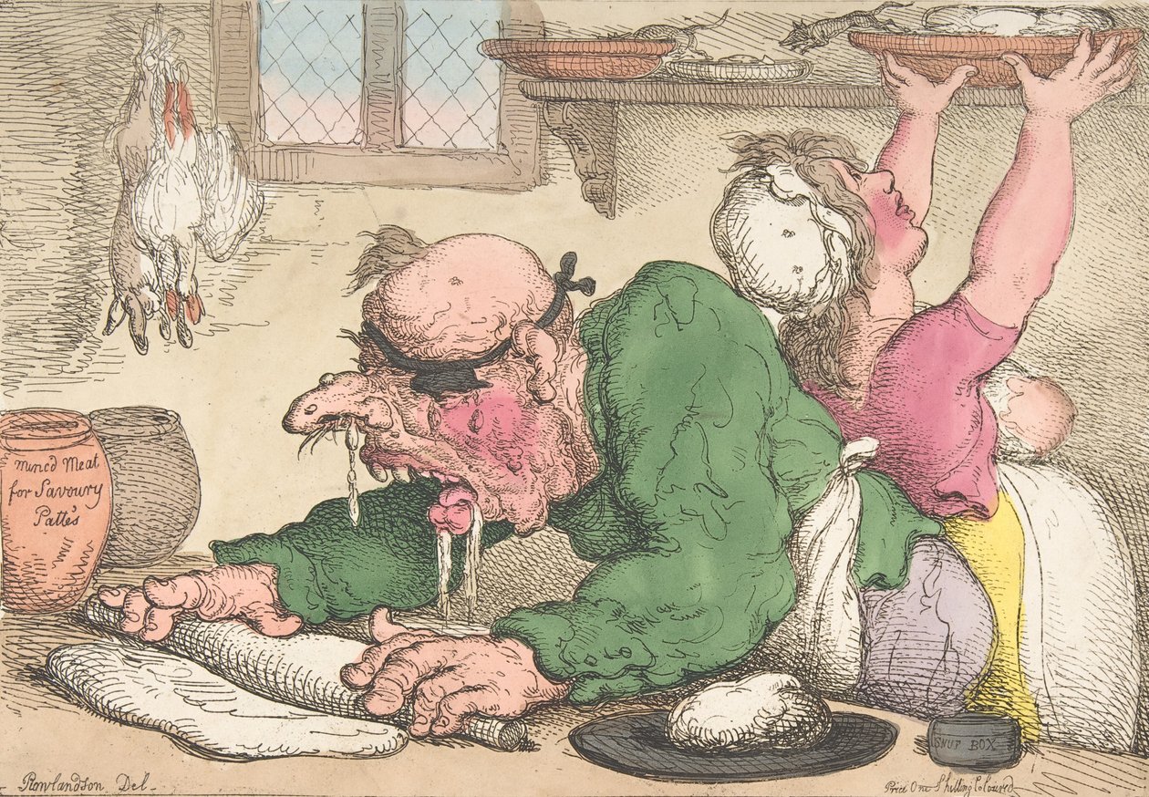 Kolacje Drest w najczystszej formie, październik 1811., październik 1811. autorstwa Thomas Rowlandson