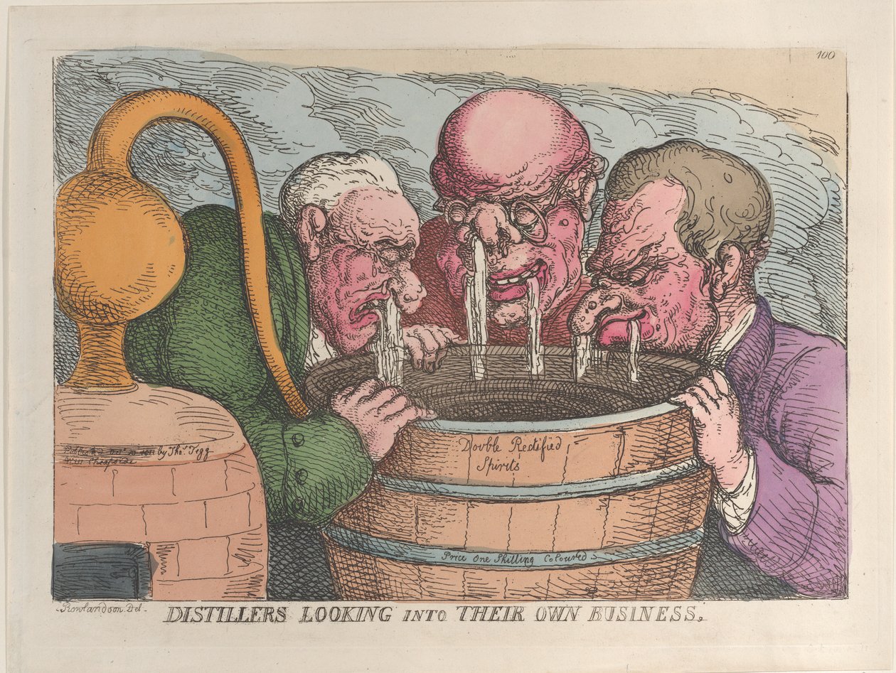 Gorzelnicy szukający własnych interesów, 10 października 1811, 10 października 1811. autorstwa Thomas Rowlandson