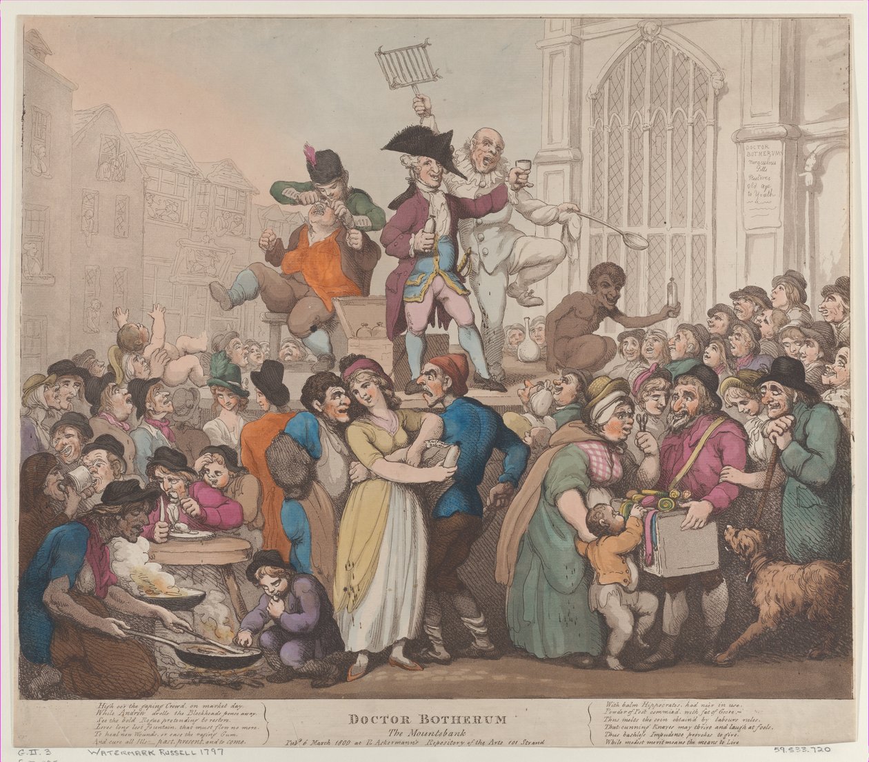 Doctor Botherum, The Montebank, 6 marca 1800 r., 6 marca 1800 r. autorstwa Thomas Rowlandson