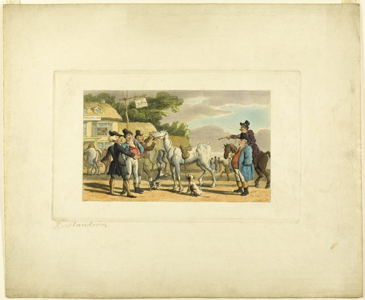 Doctor Syntax sprzedaje Grizzle, z The Tour of Doctor Syntax autorstwa Thomas Rowlandson