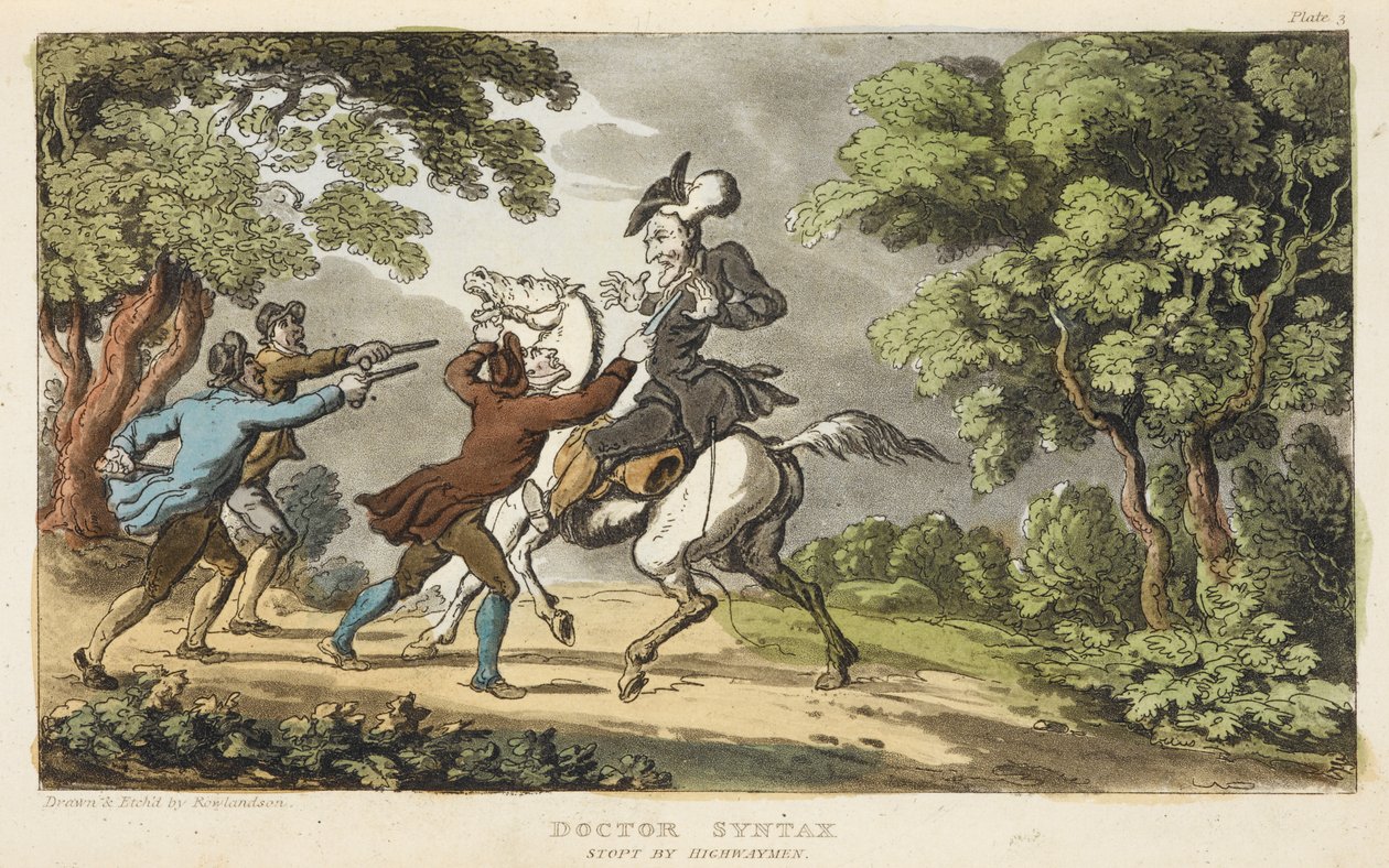 Doktor Składnia i bandyci autorstwa Thomas Rowlandson