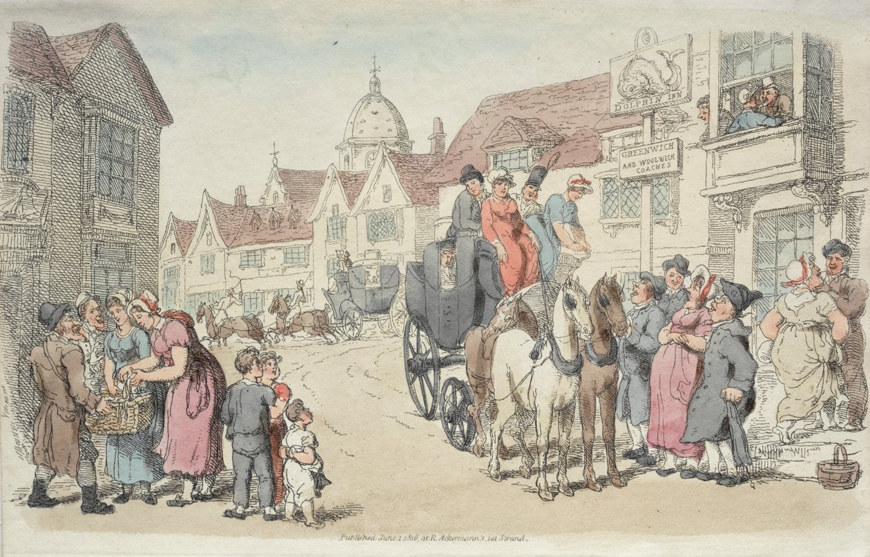 Dolphins Inn: trenerzy Greenwich i Woolwich autorstwa Thomas Rowlandson