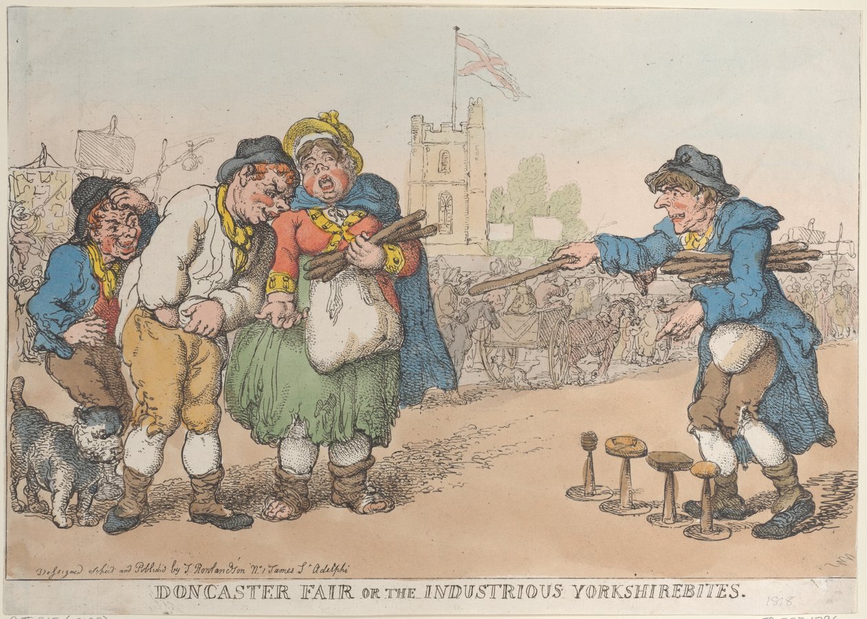 Doncaster Fair lub Industrious Yorkshirebites, 1808-18., 1808-18. autorstwa Thomas Rowlandson