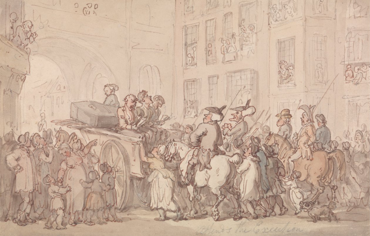 Dr Syntax uczestniczy w egzekucji autorstwa Thomas Rowlandson