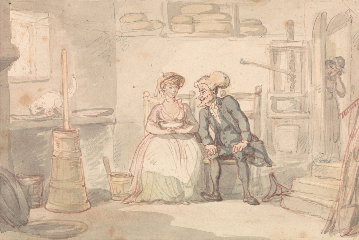 Dr Syntax i Dairymaid autorstwa Thomas Rowlandson