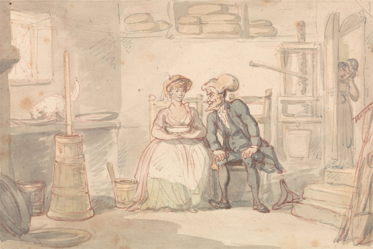 Dr Syntax & Dairymaid autorstwa Thomas Rowlandson