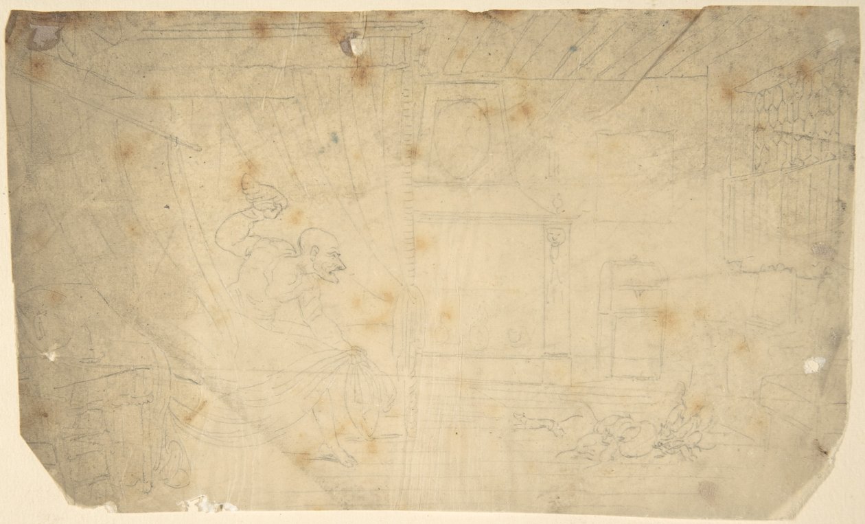 Dr Syntax traci perukę autorstwa Thomas Rowlandson