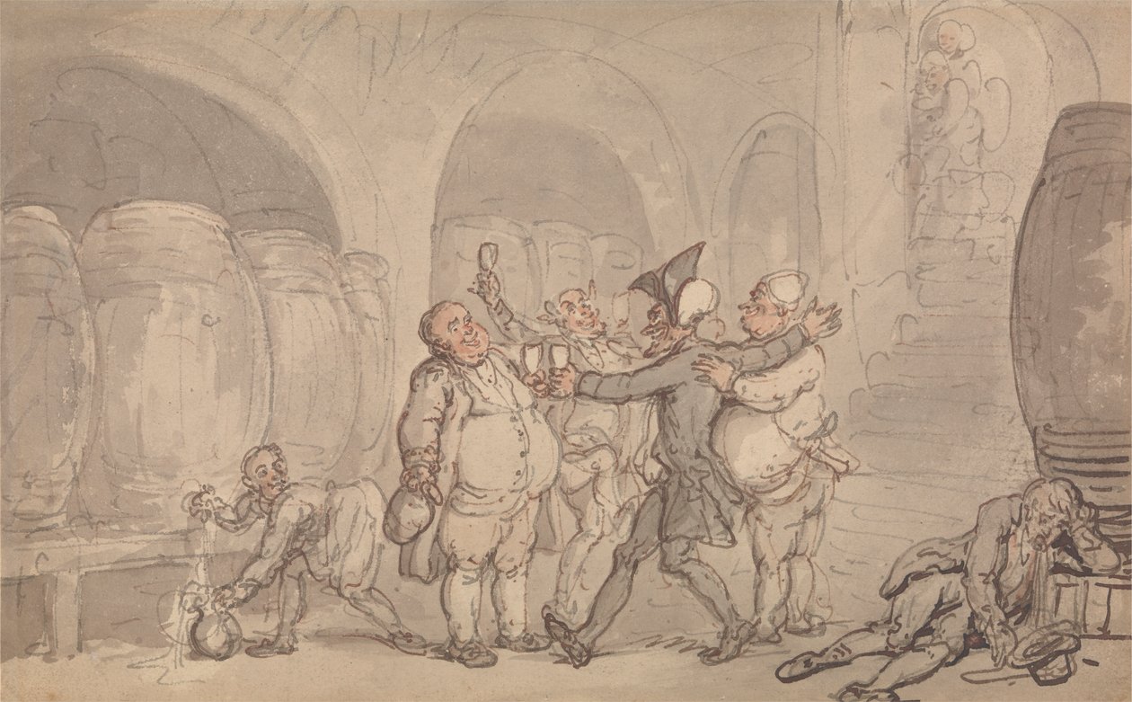 Dr Syntax uwolniony z piwnicy autorstwa Thomas Rowlandson