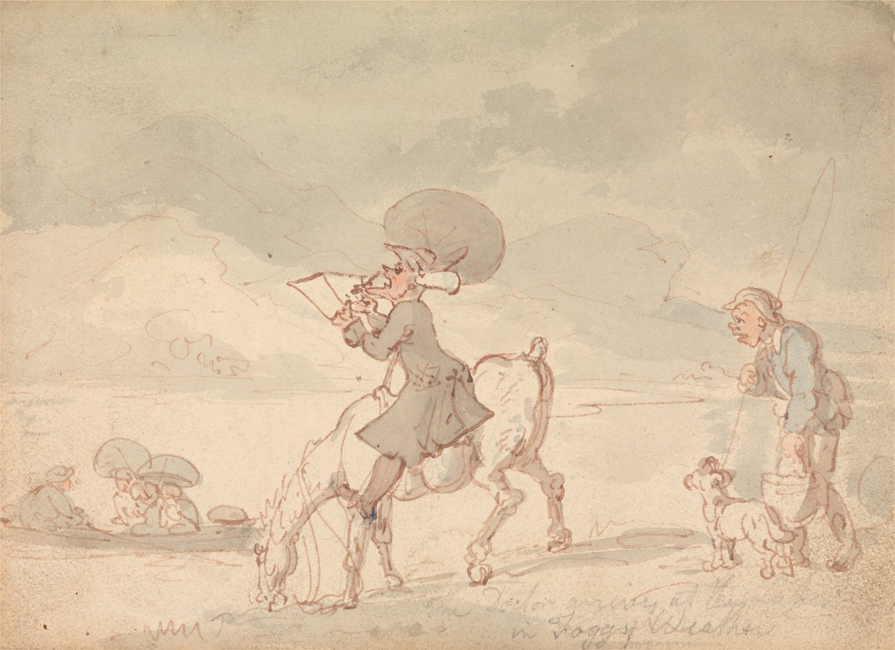 Dr Syntax rysujący jezioro autorstwa Thomas Rowlandson